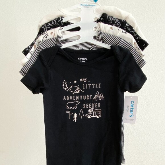 Carter's Toddler Boys 5-Pack Short Sleeve Bodysuits Size 24 Months Strong Snaps - Picture 2 of 8